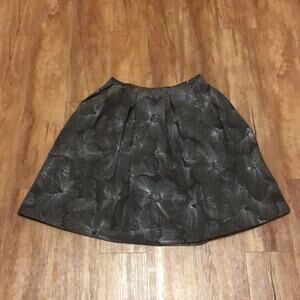 Talbots Vintage Brown Floral Silk Skirt Size 8